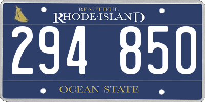 RI license plate 294850