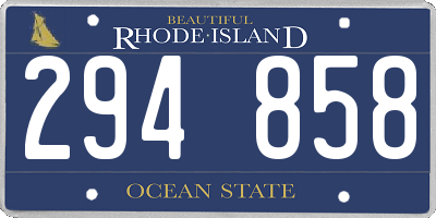 RI license plate 294858