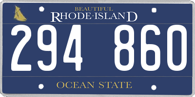 RI license plate 294860