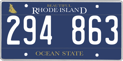RI license plate 294863