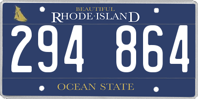 RI license plate 294864