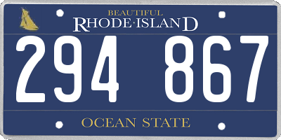 RI license plate 294867