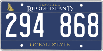RI license plate 294868