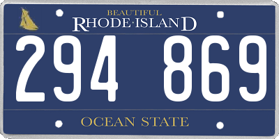 RI license plate 294869