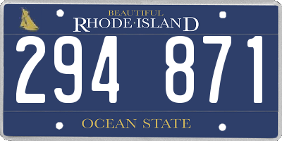 RI license plate 294871