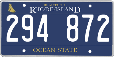 RI license plate 294872