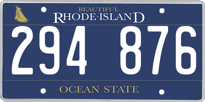 RI license plate 294876