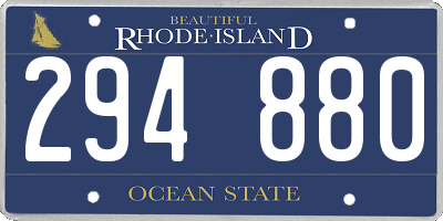 RI license plate 294880