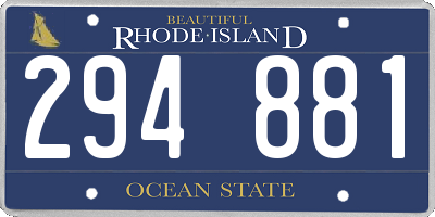 RI license plate 294881