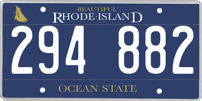 RI license plate 294882