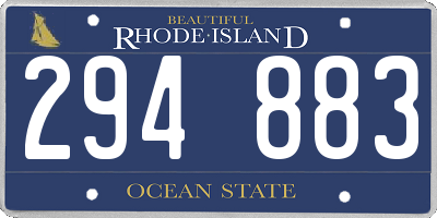 RI license plate 294883