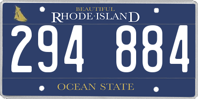 RI license plate 294884