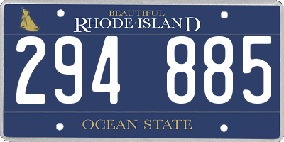 RI license plate 294885