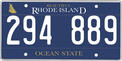RI license plate 294889