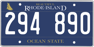 RI license plate 294890