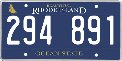 RI license plate 294891