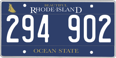 RI license plate 294902