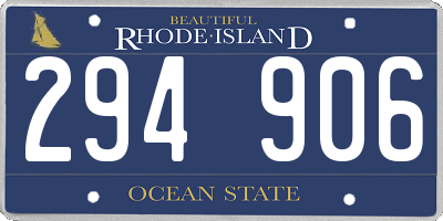 RI license plate 294906
