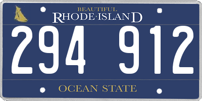 RI license plate 294912