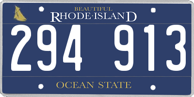 RI license plate 294913