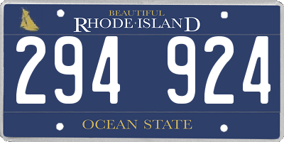 RI license plate 294924