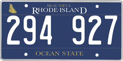 RI license plate 294927
