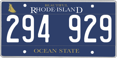 RI license plate 294929