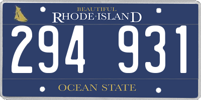 RI license plate 294931