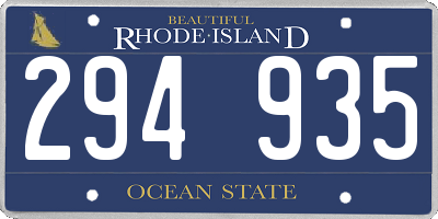 RI license plate 294935
