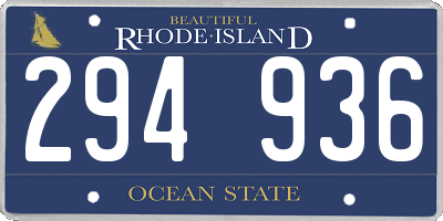 RI license plate 294936