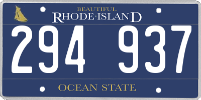 RI license plate 294937