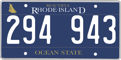 RI license plate 294943