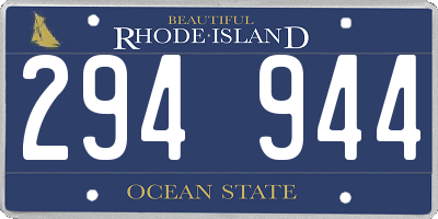 RI license plate 294944