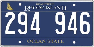 RI license plate 294946