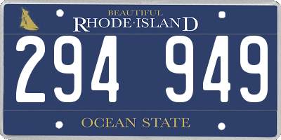RI license plate 294949