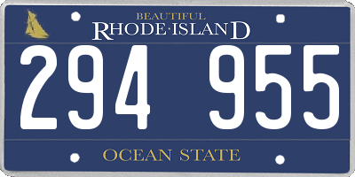 RI license plate 294955