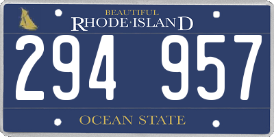 RI license plate 294957