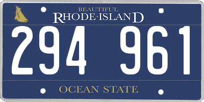 RI license plate 294961