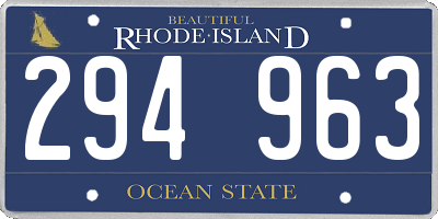 RI license plate 294963