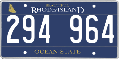 RI license plate 294964