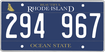 RI license plate 294967