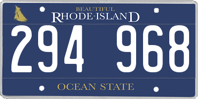 RI license plate 294968