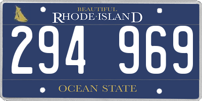RI license plate 294969