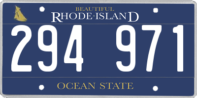 RI license plate 294971