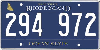 RI license plate 294972