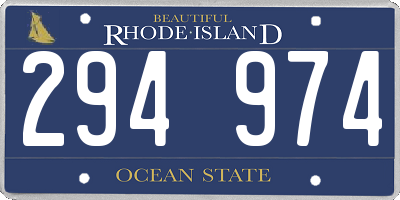 RI license plate 294974