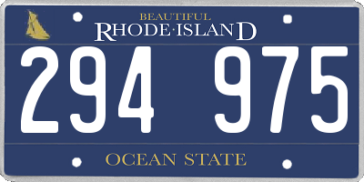 RI license plate 294975