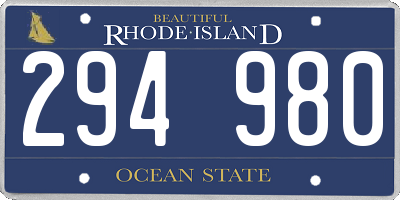 RI license plate 294980