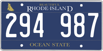RI license plate 294987