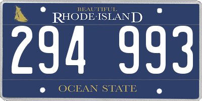 RI license plate 294993